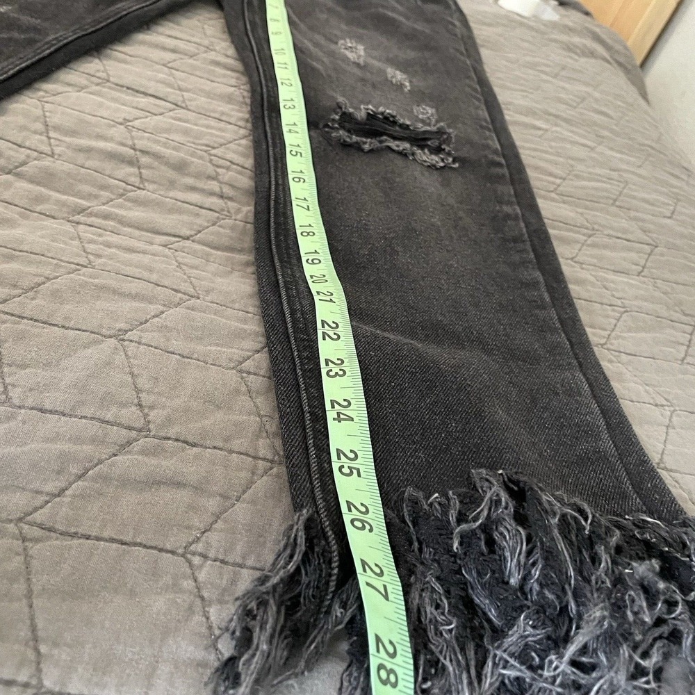 Signature8 Womens Black Jeans Medium Distressed‎ Frayed Fringe Hem - Picture 8 of 9